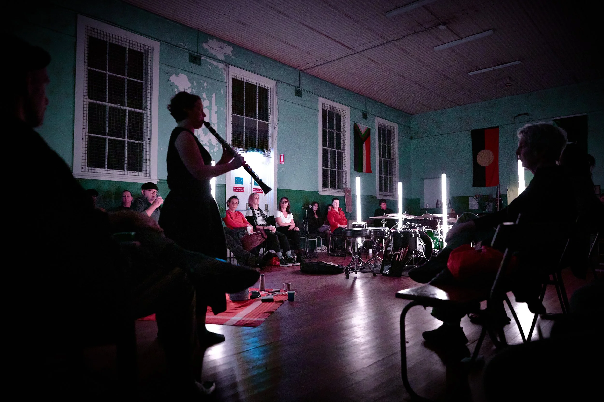 Solo improvisation at Scout Hall, Dulwich Hill Relit (2025)